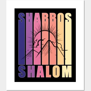 Shabbos Shalom Vintage Sunset Posters and Art